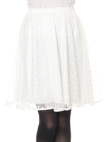 dollyハートフロッキーチュールスカート/シロ