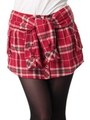 チェック柄シャツモチーフスカパン/レッド