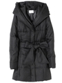 ボリュームフード中綿コート/BLACK