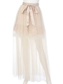 レース切替チュールスカート/ホワイト