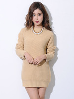 袖スリットロングニットTOP/BLACK