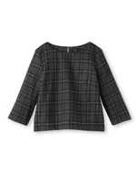 [L]チェック切り替えブラウス/ネイビー(293)