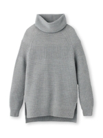 [L]ホールガーメントスヌード付きニット/ライトグレー(011)