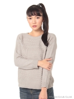 ケーブルニット切替ＰＯ/ブルー