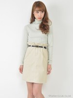 コーデュロイスカート/ベージュ