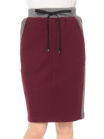 バイカラータイトスカート/チャコール