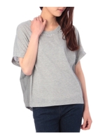 ビジューメッシュ切り替えカットソー/グレー(512)