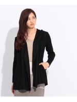 フーデッドスムースカーディガン/ネイビー系(095)