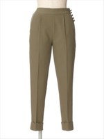 【an another angelus】裾スカラップテーパードパンツ/KHAKI