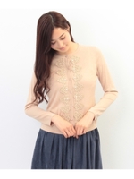 ダマスクレースカーディガン/ダークグリーン(023)