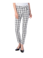チェック柄ストレッチスキニーパンツ/ホワイト(702)