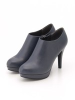 ハイヒールプレーンアンクルブーティ/NAVY