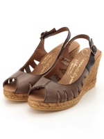 バイカラーデザインカットサンダル/ベージュ/ブラック