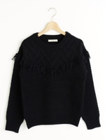 フリンジニットプルオーバー/カーキグリーン