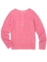 プレミアムリネン ヘンリーネック/ピンク系(074)