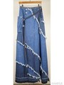 FRINGE DENIM SKIRT/ブルー