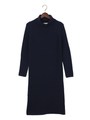 ★JC ニット フトリブ タートル ロング ワンピース/NAVY