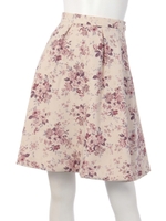 ブーケ×グリッターローズプリントスカート/ネイビー