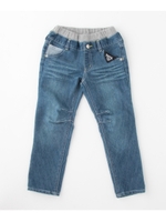 リブウエストデニムパンツ/ブルー系(094)