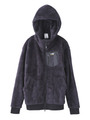 FLUFFY ZIP-UP HOODIE/BLACK