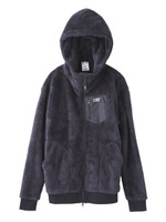FLUFFY ZIP-UP HOODIE/BLACK