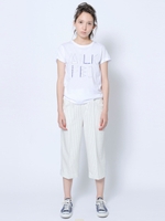 PINSTRIPE WIDE PANTS/WHITE