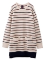 STRIPED RIB KNIT DRESS/ネイビー