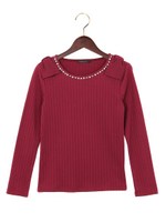 【10/23ヒルナンデスご紹介アイテム】肩リボンケーブルＪＱ／ＴＯＰＳ/ボルドー