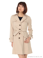 ツイル撥水シングルトレンチコート/ベージュ