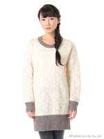 プレゼントBOXジャガードニットワンピース/グリーン