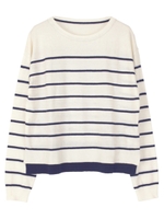 ボーダーニットトップス/カーキ