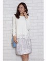 レース刺繍Aラインニット≪深田恭子さんドラマ着用≫/ホワイト