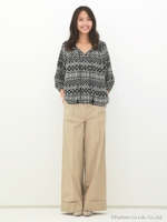 アジュラックプリントブラウス/Whmix