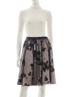 シャドーフラワープリントスカート/ネイビー