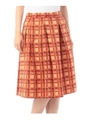 チェック柄ひざ丈スカート/ワインレッド(263)