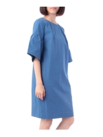 ピーチフレアスリーブワンピース/ブルー(092)