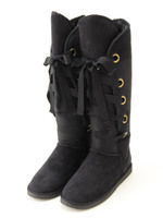 レースアップムートンブーツ/BEG