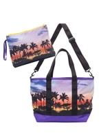 PALM TREE MOTHERS BAG & POUCH SET/MULTI