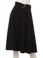 【Fi.n.t】リングベルト付きフレアースカート/BLACK