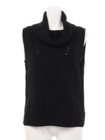 オフタートルニットベスト/ブラック