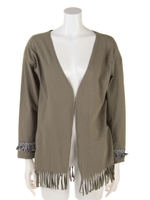 【anap mimpi】チロリテープ付きフリンジカーディガン/ブラック(027)