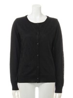 【chille anap】前ドットチュール付カーディガン/BK