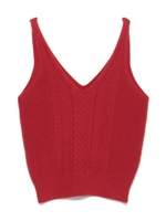 ケーブルニットベスト/NVY