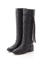 タッセル付ロングブーツ/Dark Brown