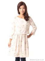 ローズプリントセットアップ風OP　2/Ｒピンク