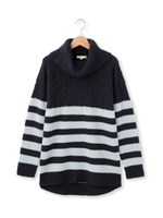 配色タートルニットプルオーバー/ホワイト(302)