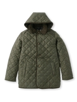 LAVENHAM 取り外しフードロングブルゾン/カーキ&グリーン系(520)