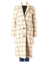 【CanCamコラボ】ウィンドウペンチェックロングコート/ベージュ