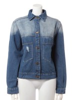 【LATINA】ウォッシュ加工Wポケットデニムジャケット/BL