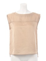 オリジナル幾何学柄ブラウス/ベージュ